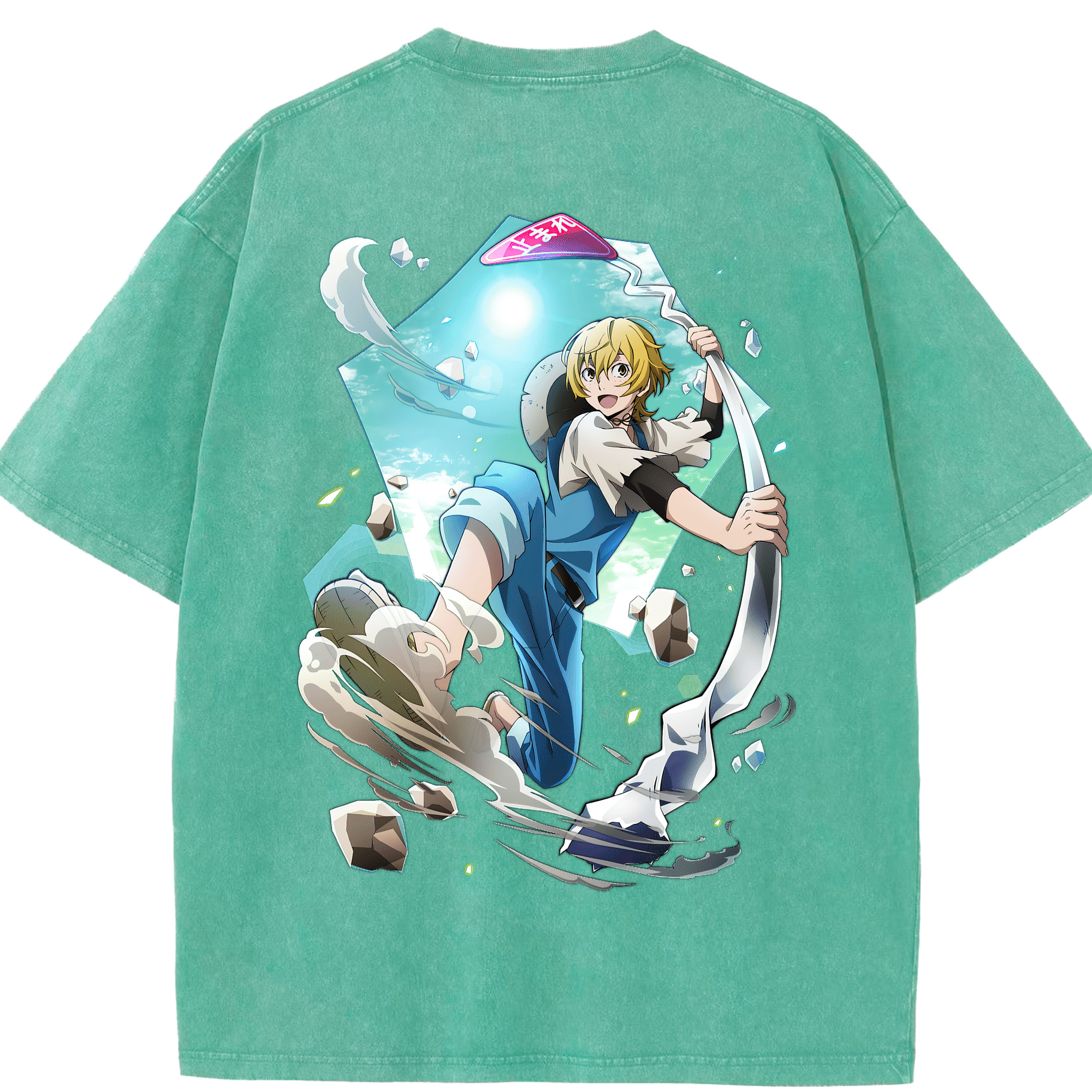 （画像用） 文豪ストレイドッグス Bungo Stray Dogs 綿100% ヴィンテージ風 半袖Tシャツ（背面プリント）